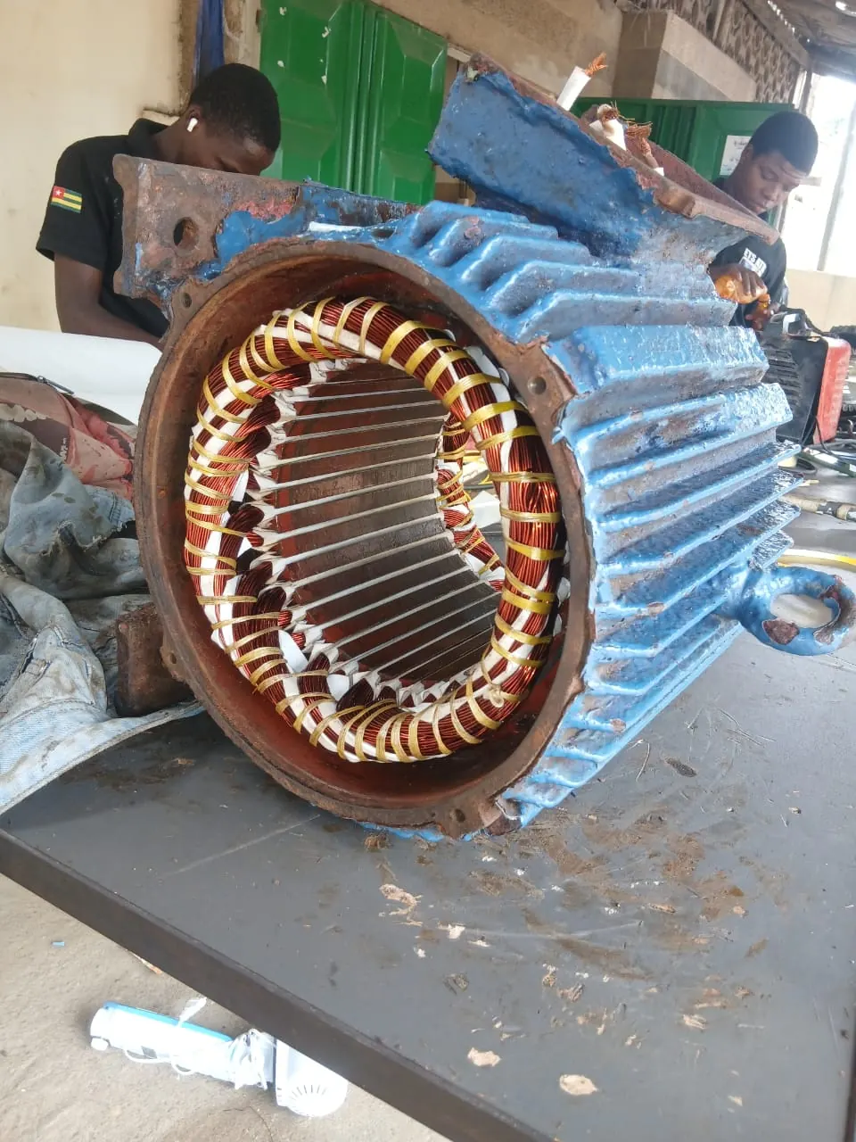 Motor rewinding in the workshop